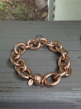 Vintage Bronze Milor Italy Rose Gold Chunky Link Bracelet